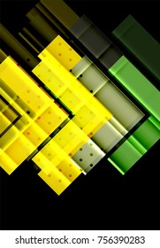 Color arrows on black background. Vector illustration
