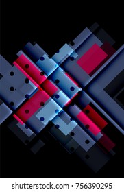 Flechas de color sobre fondo negro. Ilustración del vector