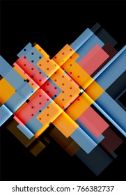 Color arrows on black background. Vector illustration
