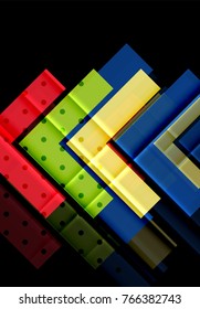 Color arrows on black background. Vector illustration