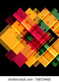 Flechas de color sobre fondo negro. Ilustración del vector