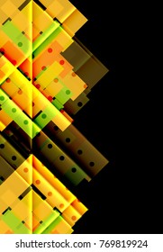 Flechas de color sobre fondo negro. Ilustración del vector