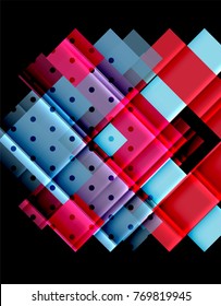 Flechas de color sobre fondo negro. Ilustración del vector