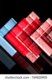 Color arrows on black background. Vector illustration