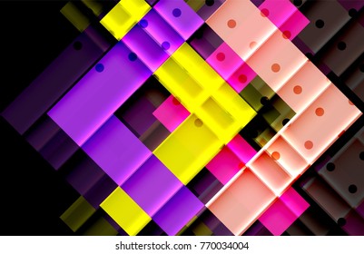 Color arrows on black background. Vector illustration