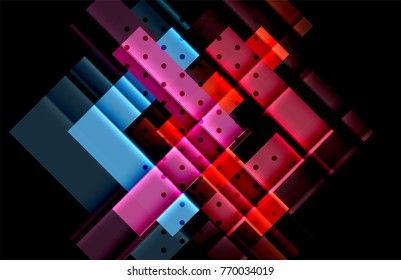Flechas de color sobre fondo negro. Ilustración del vector
