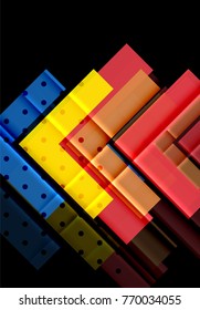 Flechas de color sobre fondo negro. Ilustración del vector