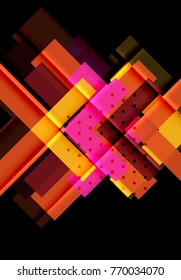 Color arrows on black background. Vector illustration