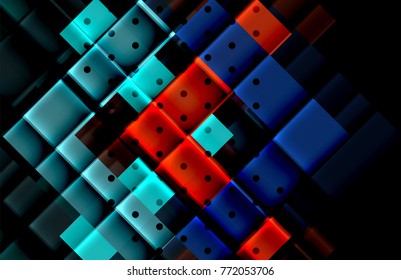 Color arrows on black background. Vector illustration