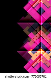 Color arrows on black background. Vector illustration