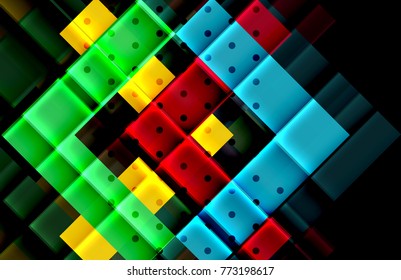 Flechas de color sobre fondo negro. Ilustración del vector