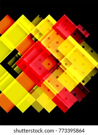 Color arrows on black background. Vector illustration