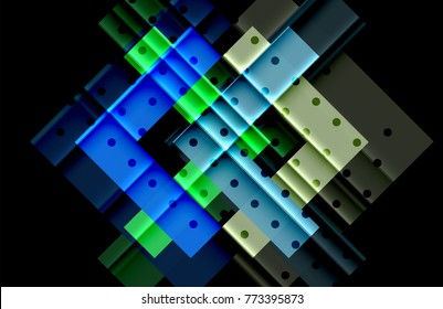 Color arrows on black background. Vector illustration