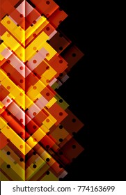Color arrows on black background. Vector illustration