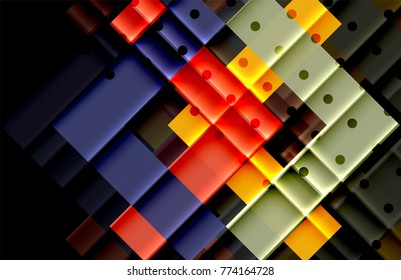 Color arrows on black background. Vector illustration