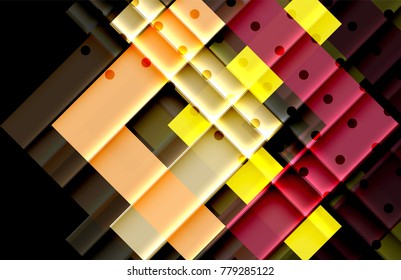 Flechas de color sobre fondo negro. Ilustración del vector