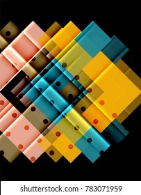 Color arrows on black background. Vector illustration