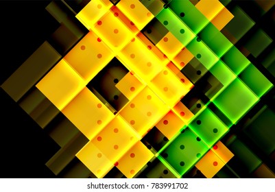 Color arrows on black background. Vector illustration