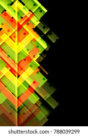 Farbpfeile auf schwarzem Hintergrund. Vektorgrafik