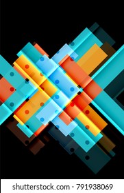 Color arrows on black background. Vector illustration