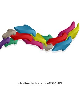 Color arrows on a pure background