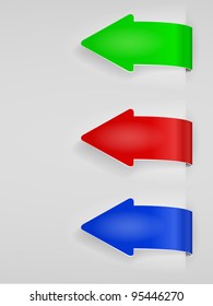 Color Arrows Sticker Set - Vector Illustration