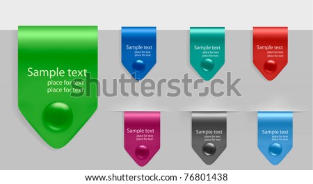 Color arrows stickers collection. Vector illustration.
