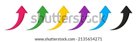 Color arrows up. Arrows up icons. Flat ui for website. Symbols for button isolated on white background. Vector.