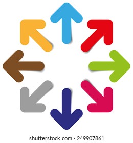 color arrows vector graphic