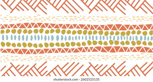 Color art geometric tribal pattern black and white landscape 