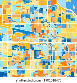 Landscape City Blocks Colored Houses Bright: vetor stock (livre de 