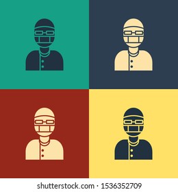 Color Assistant icon isolated on color background. Vintage style drawing. Vector Illustration