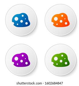 Color Asteroid icon isolated on white background. Set icons in circle buttons. Vector Illustration