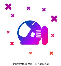 Color Astronaut helmet icon isolated on white background. Gradient random dynamic shapes. Vector Illustration