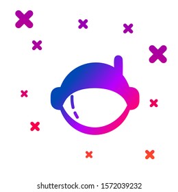 Color Astronaut helmet icon isolated on white background. Gradient random dynamic shapes. Vector Illustration
