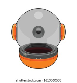 color astronaut helmet vector with black outline and white background