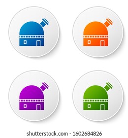 Color Astronomical observatory icon isolated on white background. Set icons in circle buttons. Vector Illustration