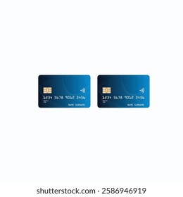 color atm card, bank card fully editable vector template