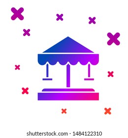 Color Attraction carousel icon isolated on white background. Amusement park. Childrens entertainment playground, recreation park. Gradient random dynamic shapes. Vector Illustration