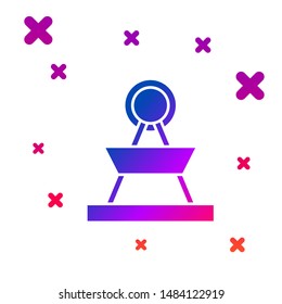 Color Attraction carousel icon isolated on white background. Amusement park. Childrens entertainment playground, recreation park. Gradient random dynamic shapes. Vector Illustration