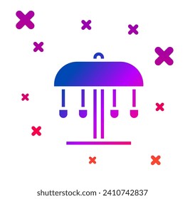 Icono de carrusel de la atracción de color aislado en fondo blanco. Parque de atracciones. Zona de juegos infantil, parque recreativo. Gradiente formas dinámicas aleatorias. Vector