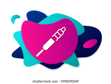 Color Audio jack icon isolated on white background. Audio cable for connection sound equipment. Plug wire. Musical instrument. Abstract banner with liquid shapes. Vector