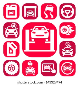 Color Auto Icons Set Created For Mobile, Web And Applications.