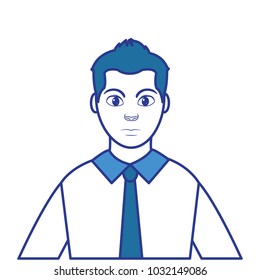 color avatar elegant man with shirt and tie style