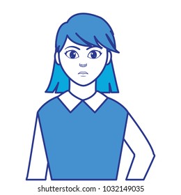 color avatar elegant woman with blouse design