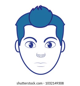 color avatar man head with hairstyle design