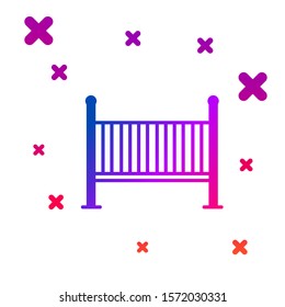 Color Baby crib bed icon isolated white background  Gradient random dynamic shapes  Vector Illustration