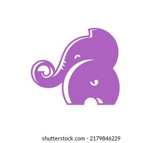 Color baby elephant vector icon for web design isolated on white background. Outline simple illustration of the little elephant. Wild animal geometric logo for busyness graphic design and apparel