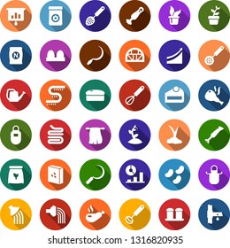 Color back flat icon set - fertilizer vector, growth graph, presentation, seedling, watering can, sproute, hoe, sickle, greenhouse, drip irrigation