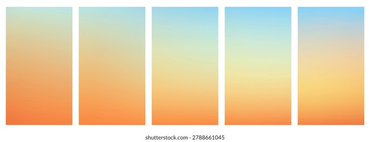 Color, backdrop, and blue gradient with warm orange gradation, pastel sunset background, and soft peach yellow degrade. Abstract light sky sunrise blur for a summer bg, simple and elegant through.